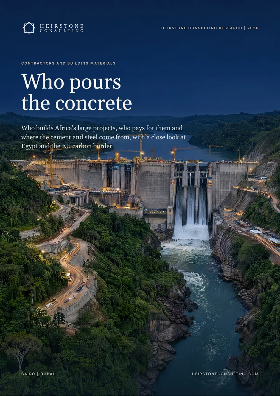 Copertina del report di ricerca di Heirstone Consulting «Imprese di costruzione e materiali edili: chi getta il calcestruzzo»